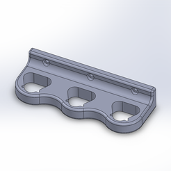 M12-Battery-Holder-Triple-Model.png Archivo STL Soporte de pared para batería Milwaukee Tool M12 mejorada - Triple・Objeto imprimible en 3D para descargar