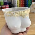 sis aca cpr —_ 3D print mold cast Female Body Flower Pot - BooB planter