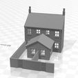 Terrace 1f-we-02.jpg N Gauge Low Relief Rear Terraced House With Single Storey Extension and end walls