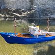 a ee : atte STL file Mini rc fishing boat・Model to download and 3D print