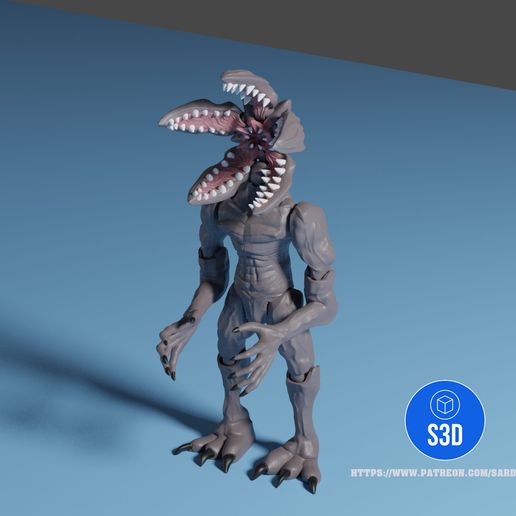 Demogorgon Print-in-place wiggle pet (and keyring option) 3D model