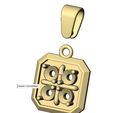volume1.jpg Square cluster emrald shaped pendant charm with bail 3D print model