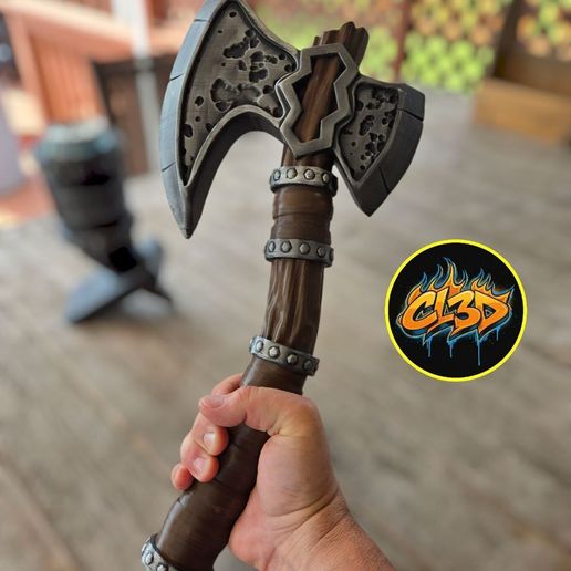 Pitted Fang Battle Axe Cosplay / Prop - 3D model önizlemesi