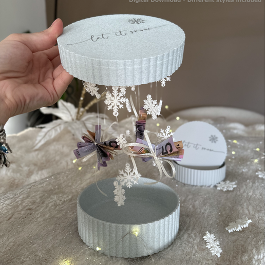STL-front-image-resized.png Let It Snow Gift Box – 3D Printable STL + Bambu Files | Snowflake Money Gifts | Christmas