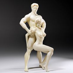 Naked-Couple-Sexy-Pose.jpg Файл STL Сексуальная поза обнаженной пары・Модель для загрузки и 3D-печати