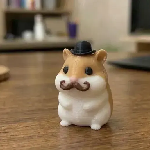 Mustached Hamster 3D model