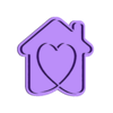 2341_CASACORAZ_45_STAMP.stl HOUSE HEART Cutter with Stamp / Cookie Cutter HOUSE HEART