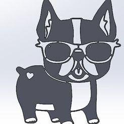 Catel.jpg Fichier STL Chien portant des lunettes de soleil・Modèle à télécharger et à imprimer en 3D