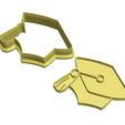 3dd.png Emporte-pièce pour casquette de diplômé avec tampon
