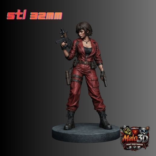 🔥🔫 TOKIO – MONEY HEIST 32MM STL MINIATURE + ZOMBICIDE V2 CARD