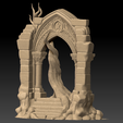 789iuy.png Ancient Gothic Archway Entwined with Tree – Free 3D Printable Sculpture