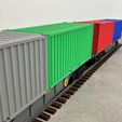 Train-Container-Wagon-11.jpg Железнодорожный контейнерный вагон — 40 футов / 60 футов с поворотными замками — масштаб 1:14