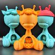 GIRAFFE-14.jpg Файл STL Солнечный милый Жираф с подсолнухами, розами и большим сердцем для печати на месте без опор・Шаблон для 3D-печати для загрузки