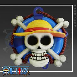 One-piece-Frame1.jpg Файл 3D ЦЕЛЬНОЕ КОЛЬЦО ДЛЯ КЛЮЧЕЙ・Модель 3D-принтера для скачивания