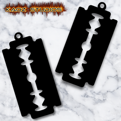 project_20230923_2057301-01.png STL file realistic razor blade earrings halloween jewelry gothic earrings・3D printer model to download
