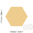hexagon~3.25in-cm-inch-cookie.png Hexagon Cookie Cutter 3.25in / 8.3cm