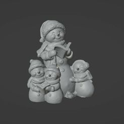 113737.jpg 3 Carol Singing Snowmen x-mass decorations