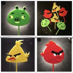 Angrybirdies.jpg STL file Cake toppers angrybirds・3D printable model to download