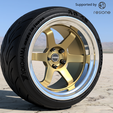4.png RAYS Volk racing TE 37 V 18 inch rims with  ADVAN yokohama tires for diecast and scale models