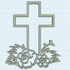 0.png Free STL file Flowered Cross 2・3D print model to download, oasisk