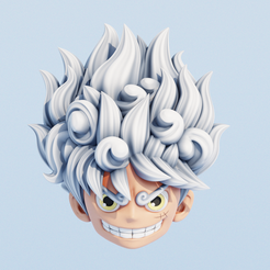 render-3.png STL-Datei Nika Gear 5 Luffy Head Schlüsselanhänger・3D-druckbare Vorlage zum herunterladen