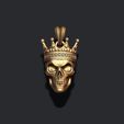 Screenshot-2023-07-06-164503.jpg Skull with crown pendant 3D print model
