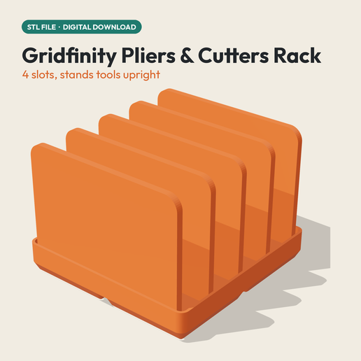 Gridfinity Pliers Rack - Wire Cutter and Stripper Holder