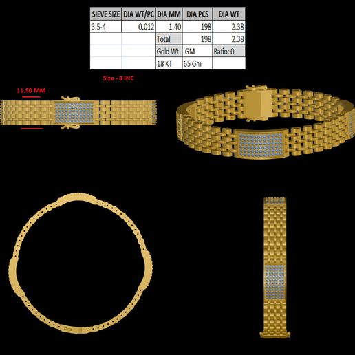 Gent Bracelate - 3D model önizlemesi