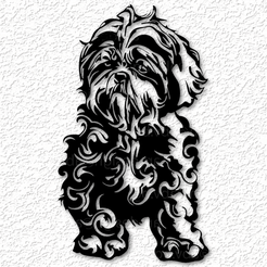 project_20230517_1423503-01.png STL file Realistic poodle dog Wall Art toy poodle Wall Decor 2d art・Design to download and 3D print