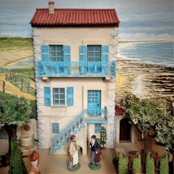 IMG_20230414_134213.jpg Fichier 3D Grande maison avec escalier et balcon pour santon 7cm・Modèle à imprimer en 3D à télécharger