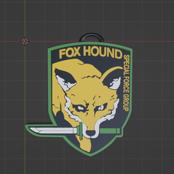 2.png Free STL file Fox Hound Keychain (Metal Gear Solid)・3D printing model to download