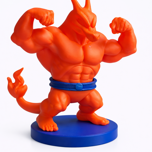 Stylized Muscular Dragon – Collectible Display Figure STL