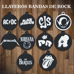 LLAVEROS-BANDAS-DE-ROCK.jpg PACK 10 ROCK BANDS / KEY CHAIN KEY RINGS