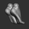 3.png Feet (F1) 3D model bjd doll \ Female \ figurines \ articulated doll \ ooak \ 3d print \ character \ legs