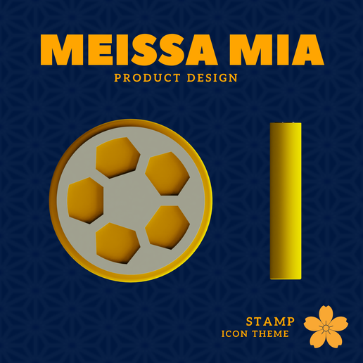 Soccer Stamp – Digital 3D Print File for Sporty DIY & Stationerycore Projects - 3D model önizlemesi
