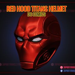 RedHood_Titans_Helmet_3d_print_model_01.jpg Archivo 3D Casco de los Titanes de Capucha Roja - Cosplay de la tercera temporada de los Titanes・Objeto imprimible en 3D para descargar