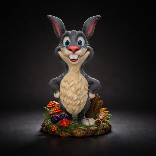 Bunny Garden Figurine 3D Print | Easter Bunny Decor | Woodland Rabbit Statue