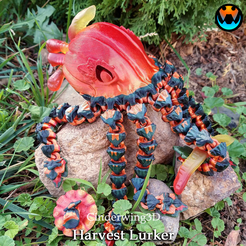 yrtytry.png Archivo 3D Harvest Lurker, Pulpo Calabaza de Halloween, Mascota Flexi Wiggle Articulada, Jack-o-lantern de Otoño・Plan imprimible en 3D para descargar