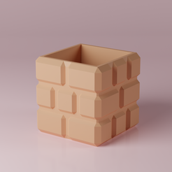 3D-Planter-Pot-4.png Файл STL 3D горшок для растений 4 - Кирпичный горшок・Шаблон для загрузки и 3D-печати