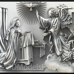 1.png Fichier 3D Modèle 3D Fichier STL pour CNC Router Laser & 3D Printer L'Annonciation de Jésus・Modèle imprimable en 3D à télécharger