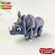 17.jpg Fichier STL MIGNON FLEXI RHINO ARTICULÉ・Design pour imprimante 3D à télécharger