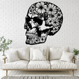 Skull-with-Flowersx.png Flower Skull 2D Wall Art/Window Art