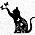 project_20230220_1951430-01.png Cat and Butterflies wall art kitty butterfly wall decor