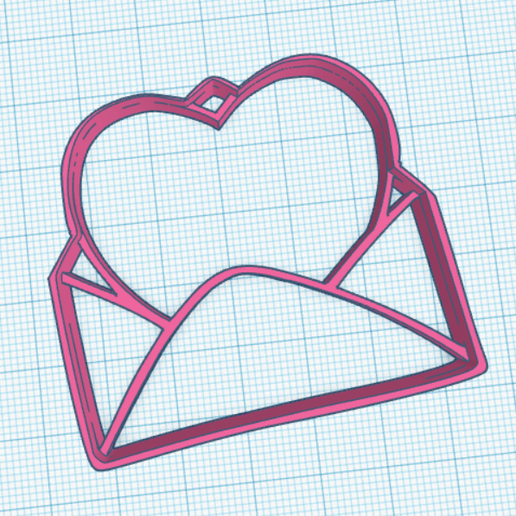 Cookie cutter of a letter with a hearth 3D model