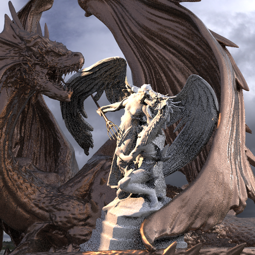 angel-fallen.1483.png Archivo OBJ Escultura de dragón con estatua de ángel 3・Objeto de impresión 3D para descargar, aramar