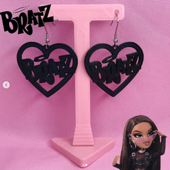 BRA.png STL file BRATZ EARRINGS・3D print design to download