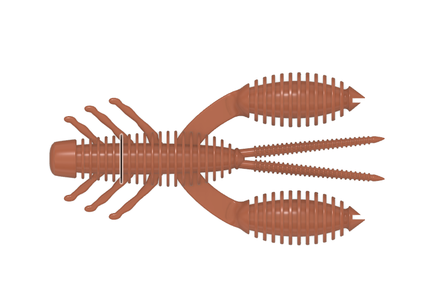 Download STL file Mold "Bellows Craw" lure. 3D .STEP and .STL file for