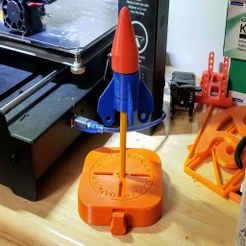 20191114_063933_1.jpg Free STL file Rubber Band Rocket Push-Button Launch Pad・3D print design to download
