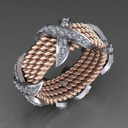 💍 rope eternity X jewelry ring・ STL File for 3D printing and CNC ...