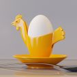 egg_cup_3d.jpg STL-Datei Egg Cup Hen Design・Modell zum Herunterladen und 3D-Drucken
